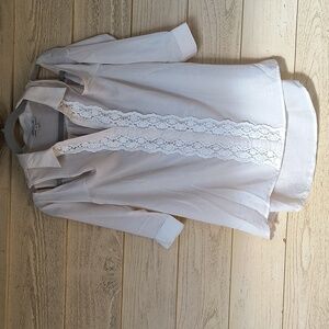 Tassels N Lace Cold-shoulder Blouse